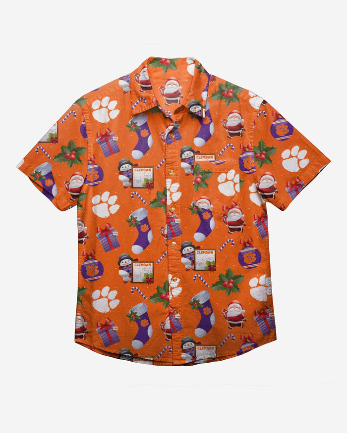 Clemson Tigers Christmas Explosion Button Up Shirt FOCO - FOCO.com