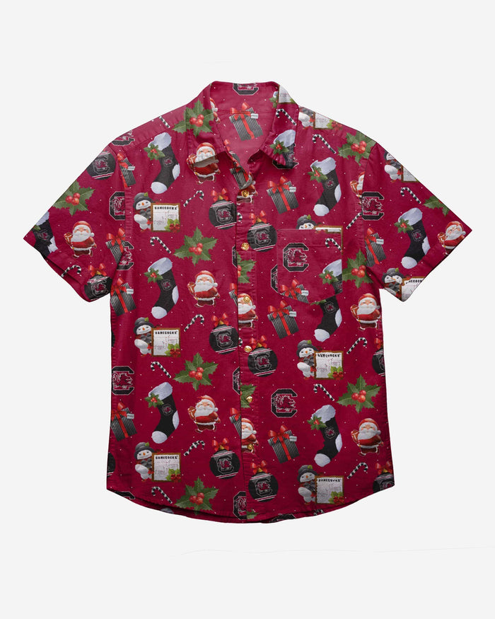 South Carolina Gamecocks Christmas Explosion Button Up Shirt FOCO - FOCO.com