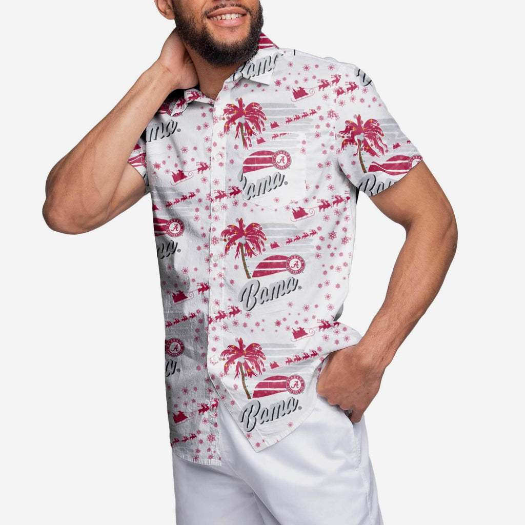 Alabama Crimson Tide Winter Tropical Button Up Shirt FOCO M - FOCO.com