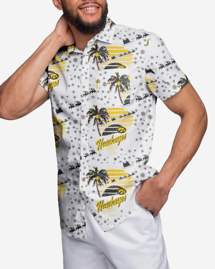 Iowa Hawkeyes Winter Tropical Button Up Shirt FOCO S - FOCO.com