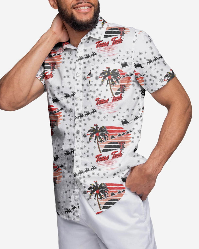 Texas Tech Red Raiders Winter Tropical Button Up Shirt FOCO S - FOCO.com