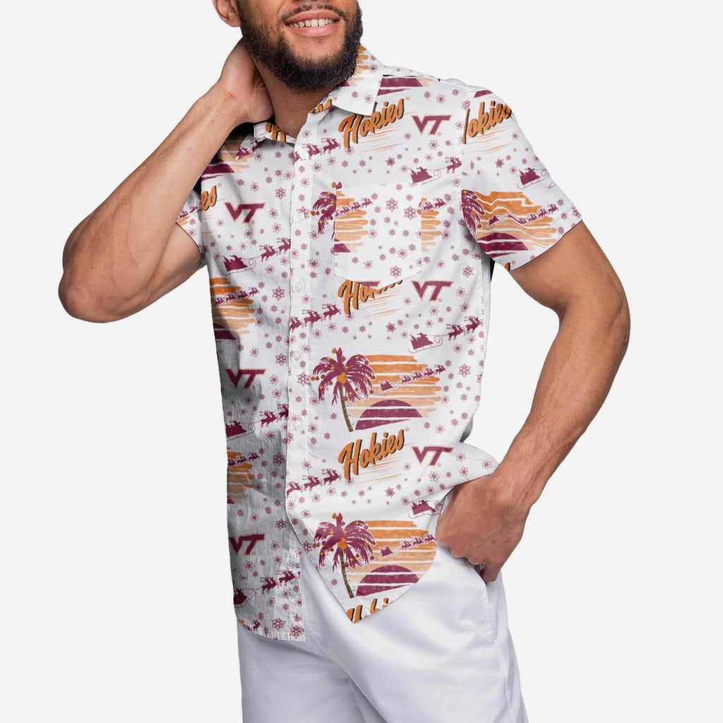 Virginia Tech Hokies Winter Tropical Button Up Shirt FOCO S - FOCO.com