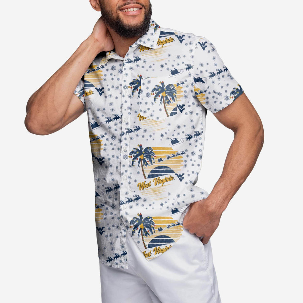 West Virginia Mountaineers Winter Tropical Button Up Shirt FOCO S - FOCO.com