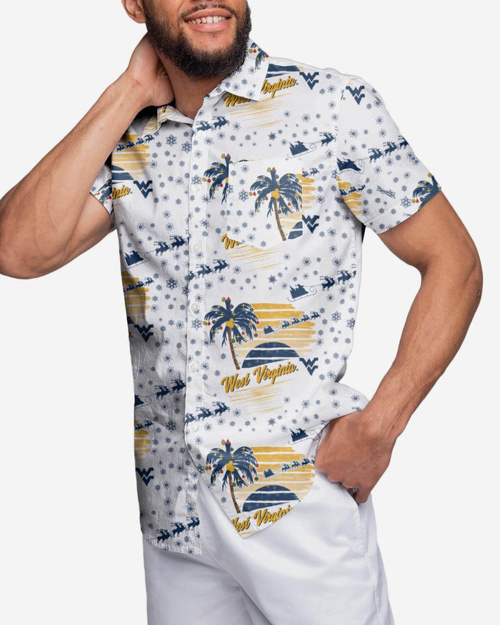 West Virginia Mountaineers Winter Tropical Button Up Shirt FOCO S - FOCO.com