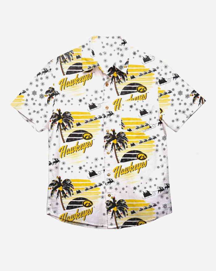 Iowa Hawkeyes Winter Tropical Button Up Shirt FOCO - FOCO.com