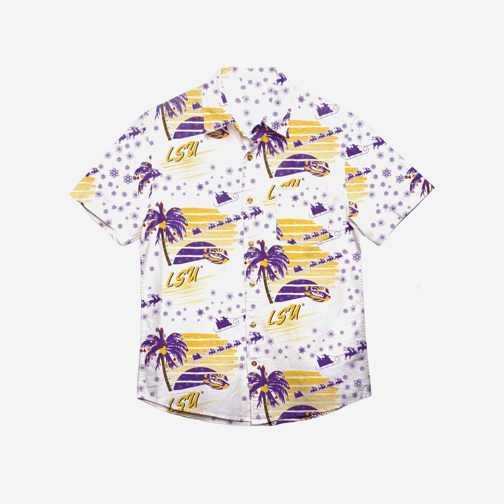 LSU Tigers Winter Tropical Button Up Shirt FOCO