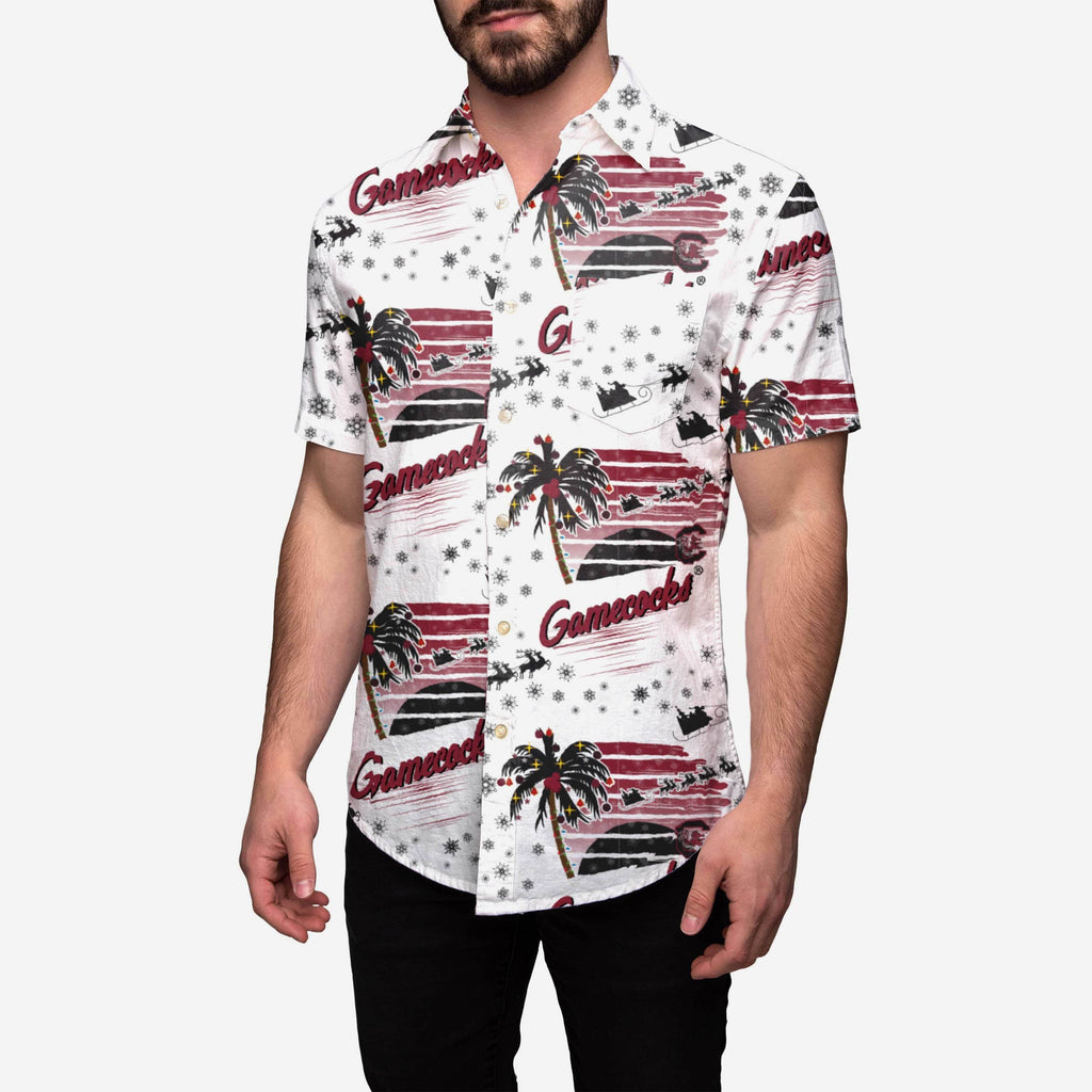 South Carolina Gamecocks Winter Tropical Button Up Shirt FOCO S - FOCO.com