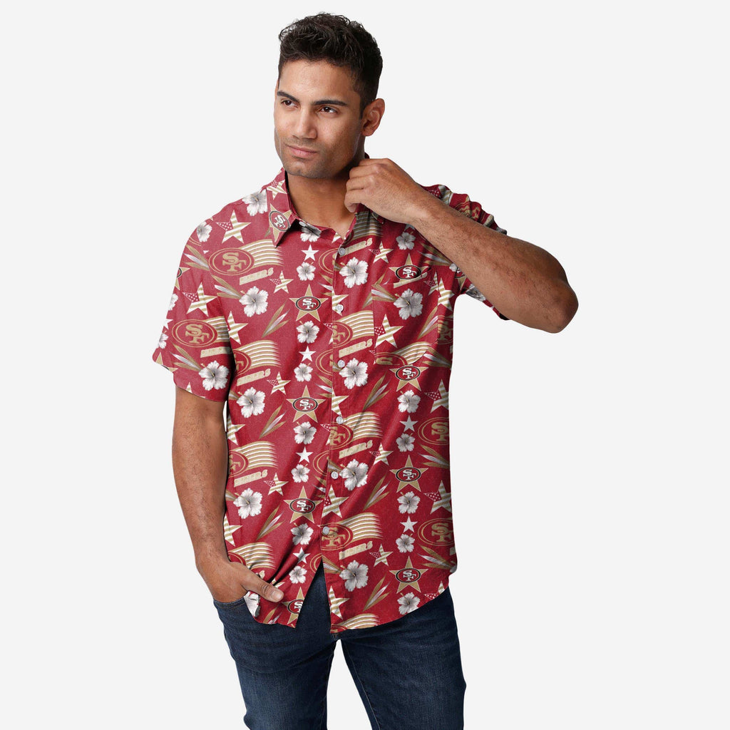 San Francisco 49ers Americana Button Up Shirt FOCO S - FOCO.com