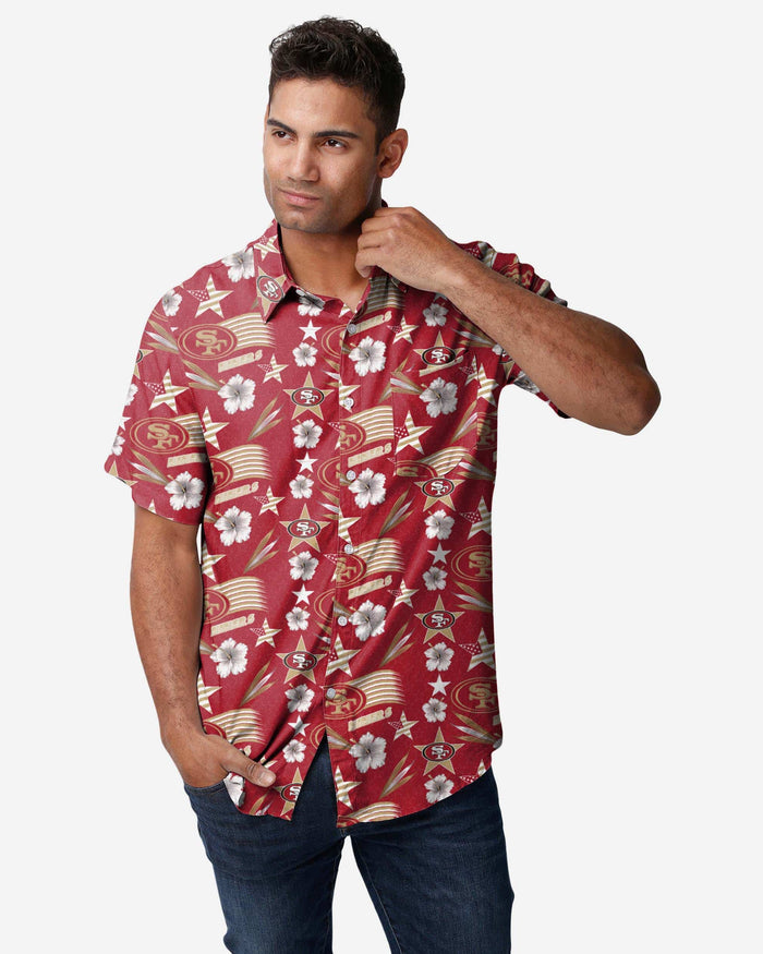 San Francisco 49ers Americana Button Up Shirt FOCO S - FOCO.com