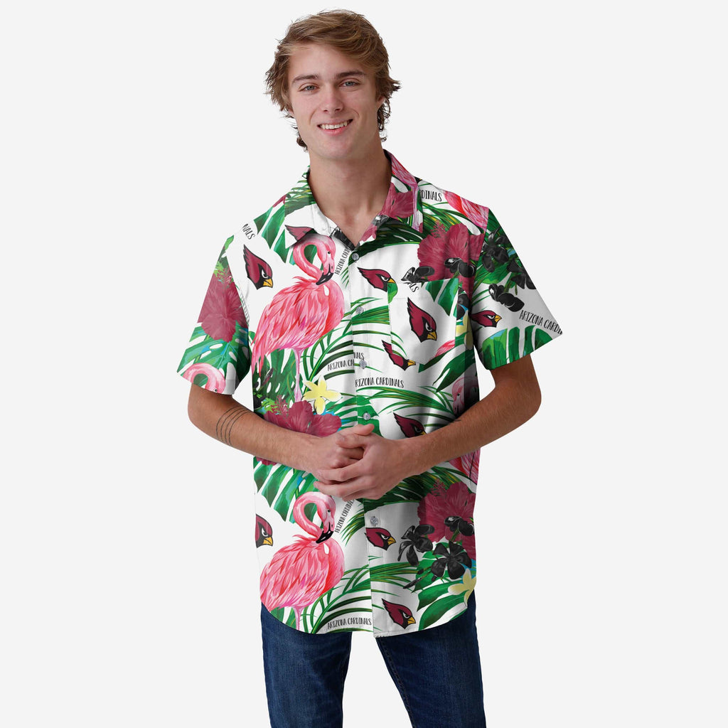 Arizona Cardinals Flamingo Button Up Shirt FOCO S - FOCO.com