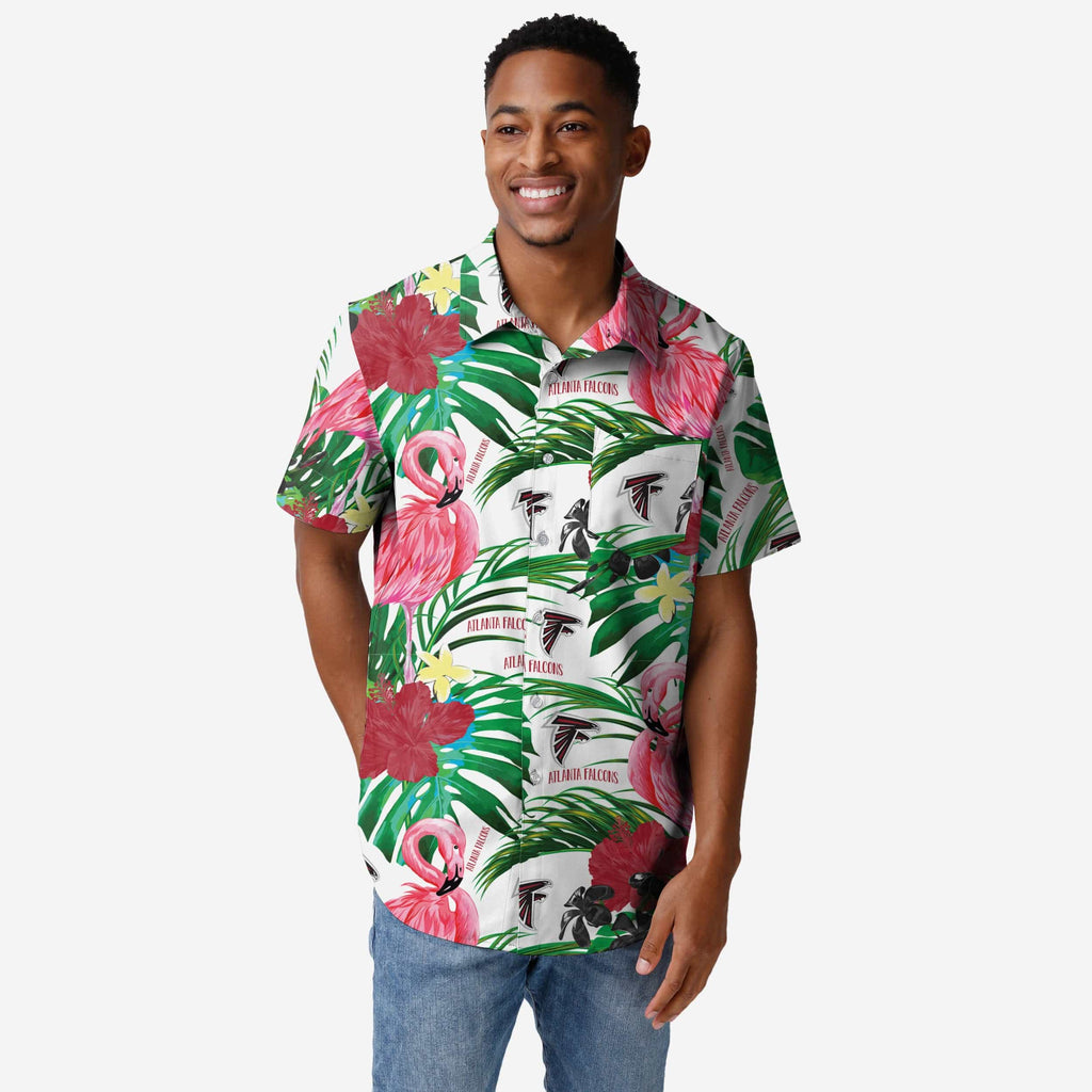 Atlanta Falcons Flamingo Button Up Shirt FOCO S - FOCO.com