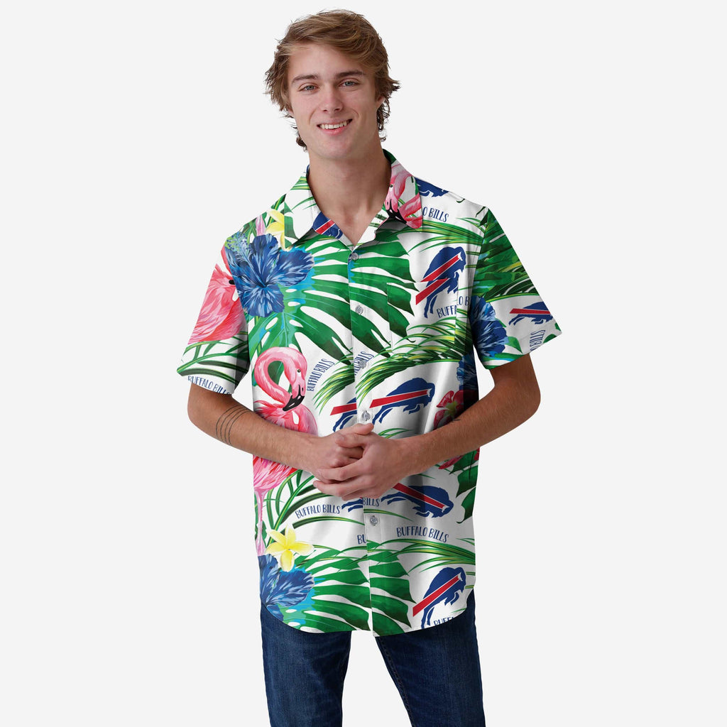 Buffalo Bills Flamingo Button Up Shirt FOCO S - FOCO.com