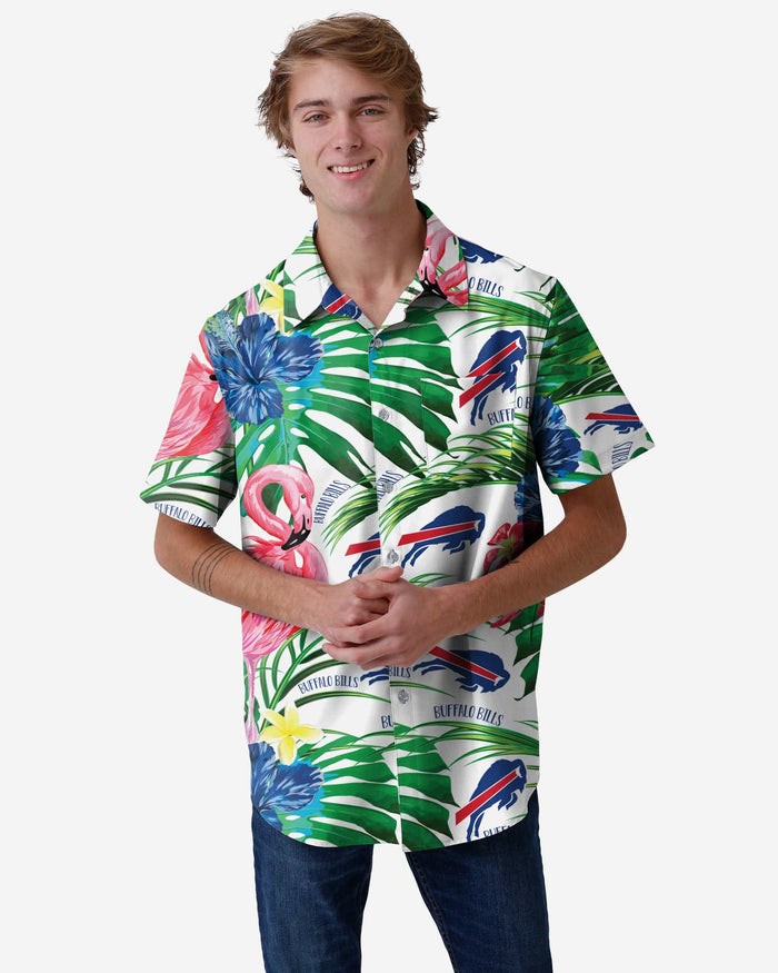 Buffalo Bills Flamingo Button Up Shirt FOCO S - FOCO.com