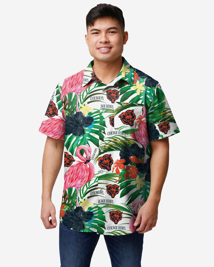 Chicago Bears Flamingo Button Up Shirt FOCO S - FOCO.com