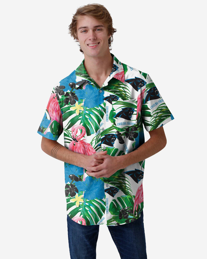 Carolina Panthers Flamingo Button Up Shirt FOCO S - FOCO.com