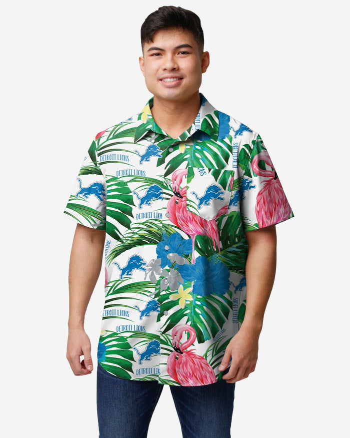 Detroit Lions Flamingo Button Up Shirt FOCO S - FOCO.com