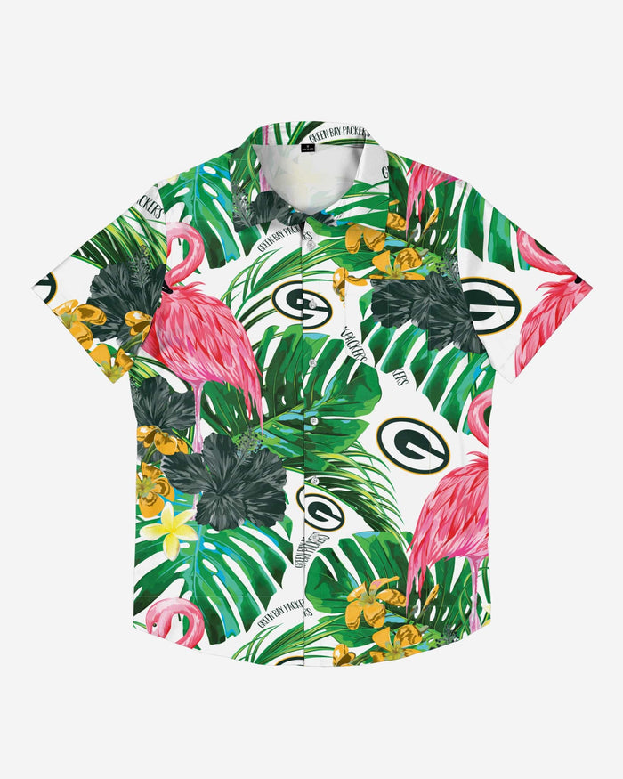 Green Bay Packers Flamingo Button Up Shirt FOCO - FOCO.com