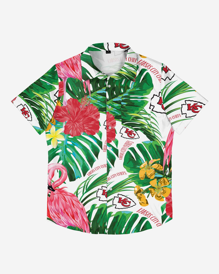 Kansas City Chiefs Flamingo Button Up Shirt FOCO - FOCO.com