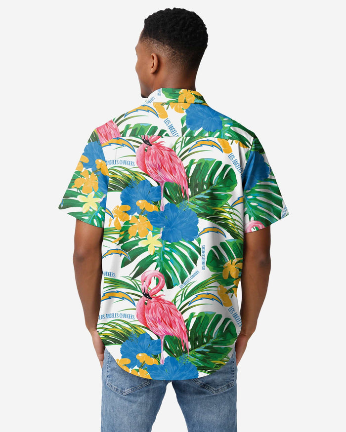 Los Angeles Chargers Flamingo Button Up Shirt FOCO - FOCO.com