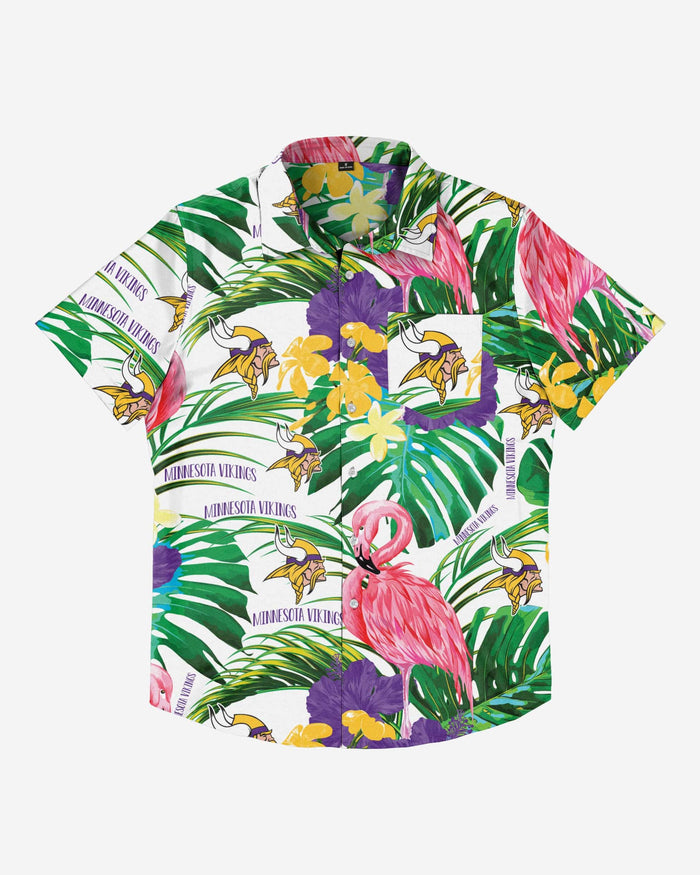 Minnesota Vikings Flamingo Button Up Shirt FOCO - FOCO.com