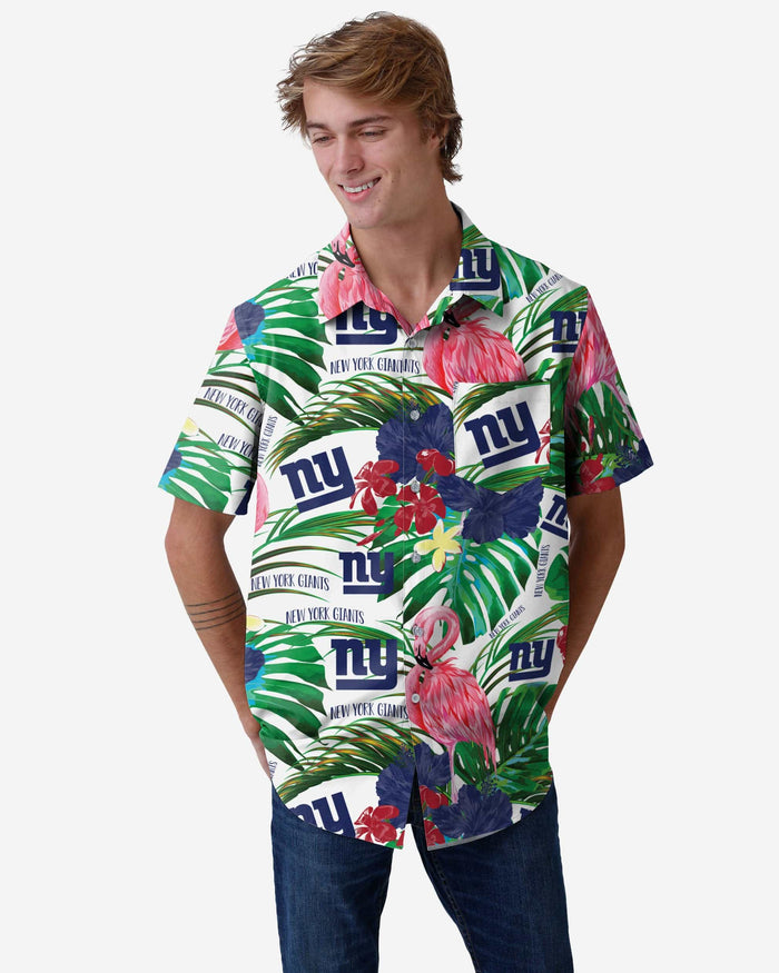 New York Giants Flamingo Button Up Shirt FOCO S - FOCO.com