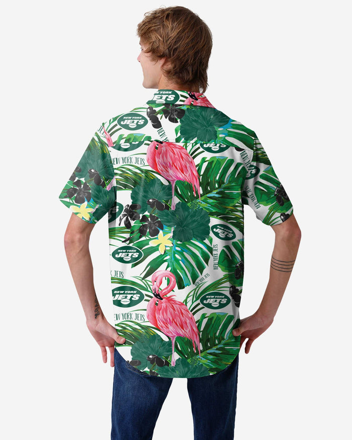 New York Jets Flamingo Button Up Shirt FOCO - FOCO.com