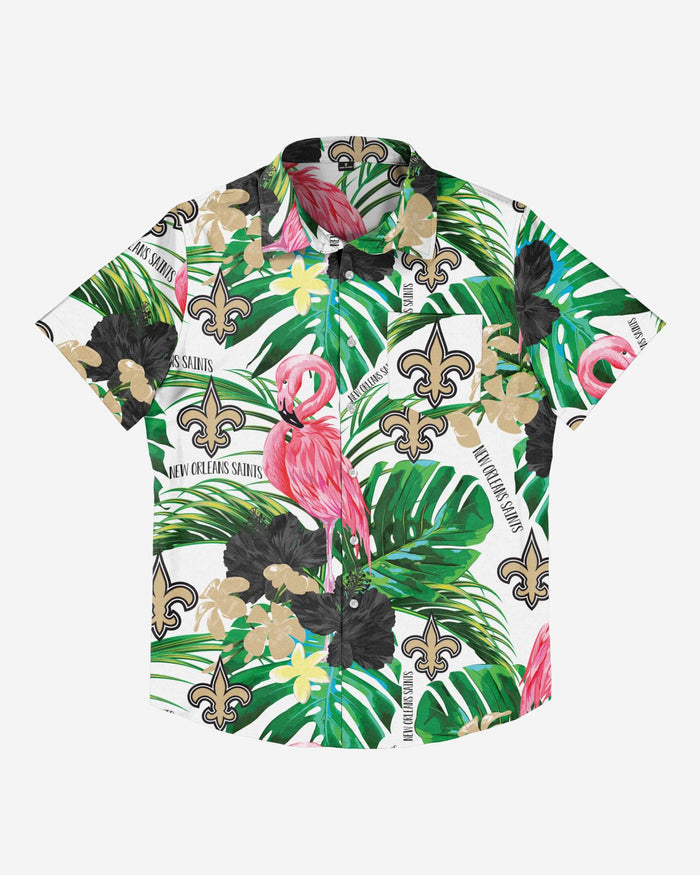 New Orleans Saints Flamingo Button Up Shirt FOCO - FOCO.com