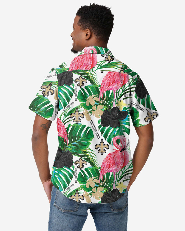 New Orleans Saints Flamingo Button Up Shirt FOCO - FOCO.com