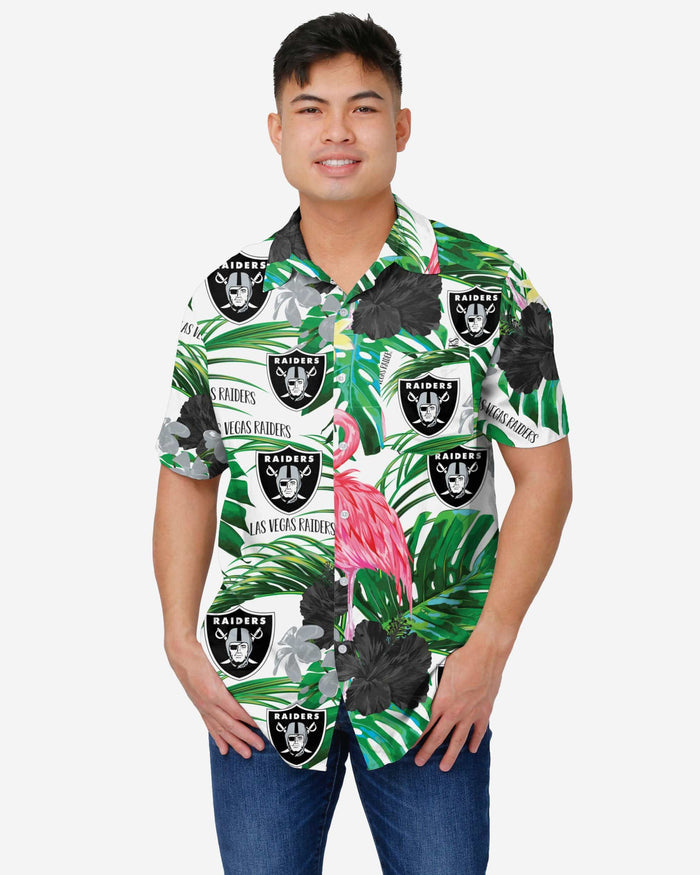 Las Vegas Raiders Flamingo Button Up Shirt FOCO S - FOCO.com