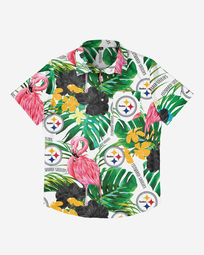 Pittsburgh Steelers Flamingo Button Up Shirt FOCO - FOCO.com