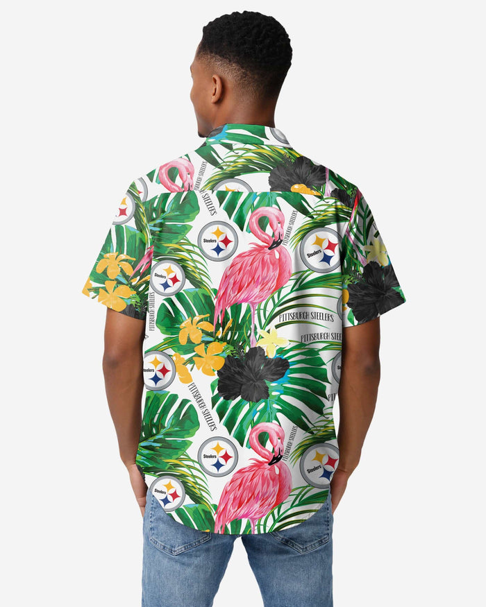 Pittsburgh Steelers Flamingo Button Up Shirt FOCO - FOCO.com