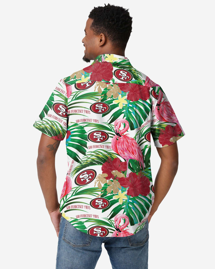 San Francisco 49ers Flamingo Button Up Shirt FOCO - FOCO.com