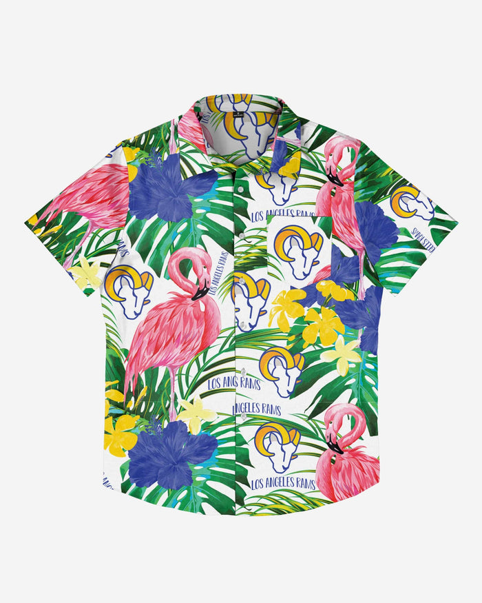 Los Angeles Rams Flamingo Button Up Shirt FOCO - FOCO.com