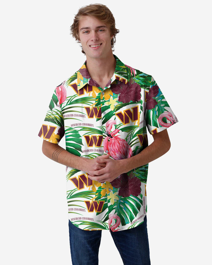 Washington Commanders Flamingo Button Up Shirt FOCO S - FOCO.com