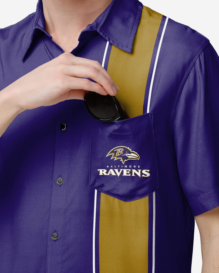 Baltimore Ravens Bowling Stripe Button Up Shirt FOCO - FOCO.com