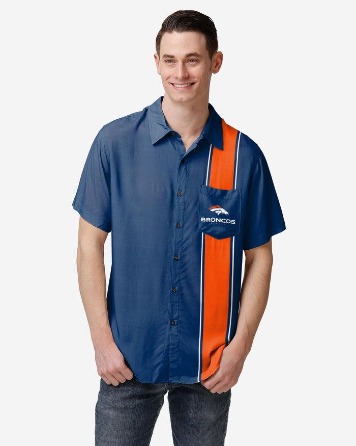 Denver Broncos Bowling Stripe Button Up Shirt FOCO S - FOCO.com