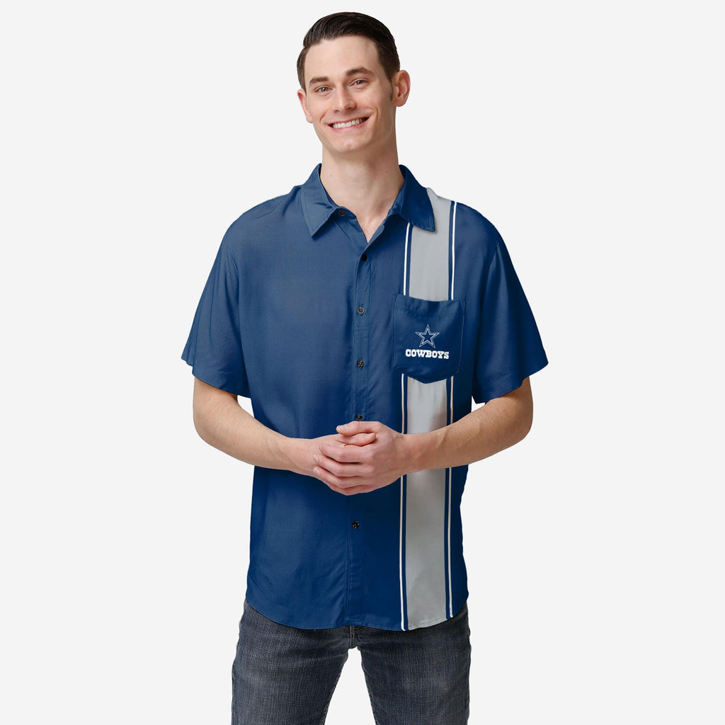 Dallas Cowboys Bowling Stripe Button Up Shirt FOCO S - FOCO.com