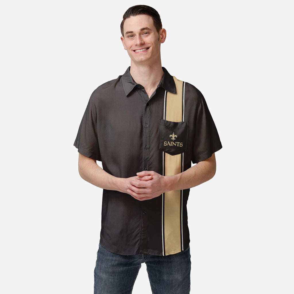 New Orleans Saints Bowling Stripe Button Up Shirt FOCO S - FOCO.com