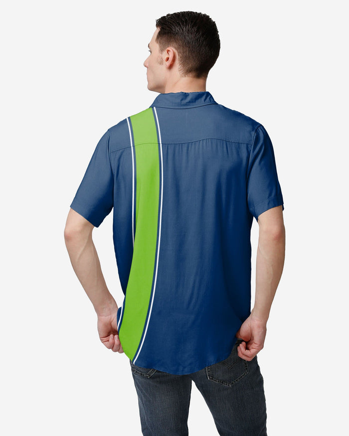 Seattle Seahawks Bowling Stripe Button Up Shirt FOCO - FOCO.com