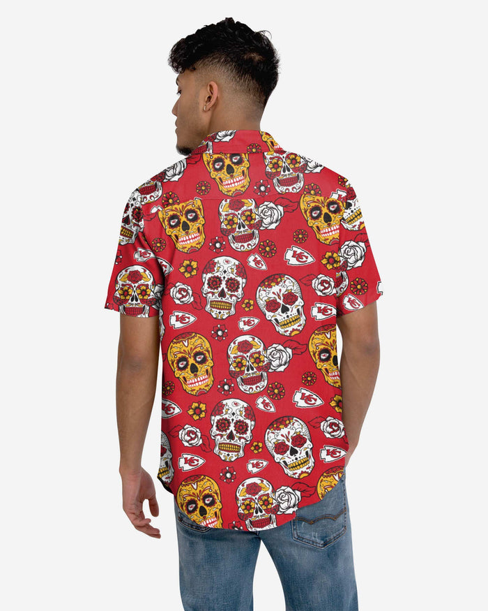 Kansas City Chiefs Day Of The Dead Button Up Shirt FOCO - FOCO.com