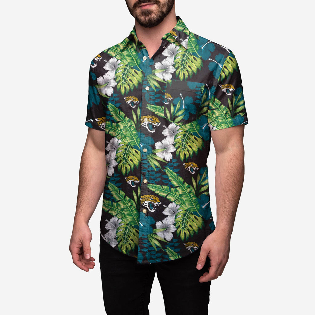 Jacksonville Jaguars Floral Button Up Shirt FOCO S - FOCO.com