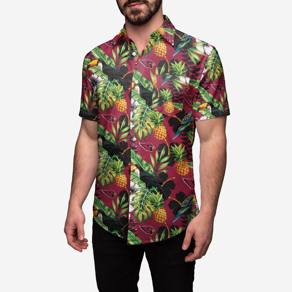 Arizona Cardinals Floral Button Up Shirt FOCO S - FOCO.com