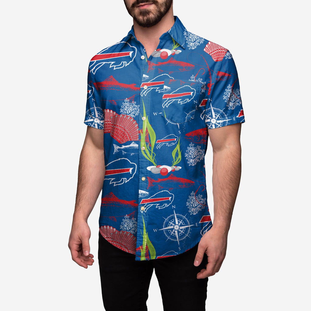 Buffalo Bills Floral Button Up Shirt FOCO S - FOCO.com