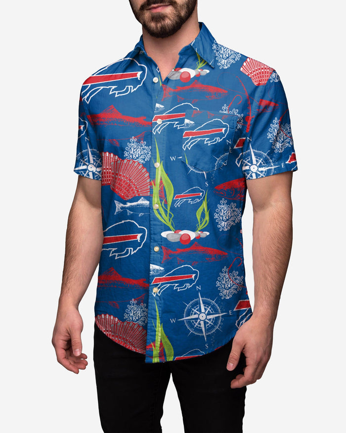 Buffalo Bills Floral Button Up Shirt FOCO S - FOCO.com