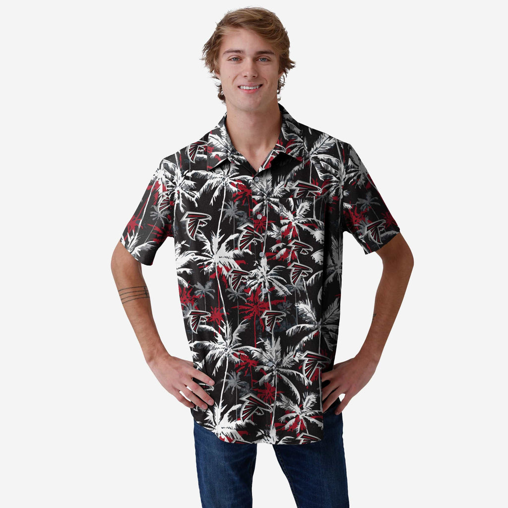 Atlanta Falcons Black Floral Button Up Shirt FOCO S - FOCO.com