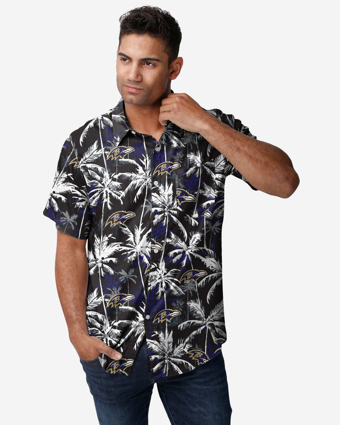 Baltimore Ravens Black Floral Button Up Shirt FOCO S - FOCO.com