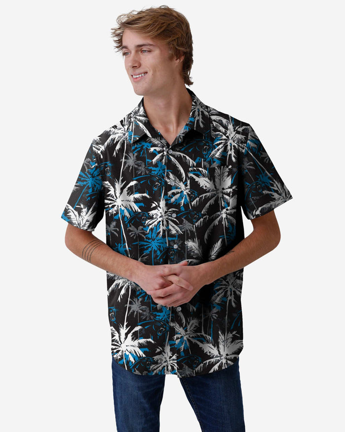 Carolina Panthers Black Floral Button Up Shirt FOCO S - FOCO.com