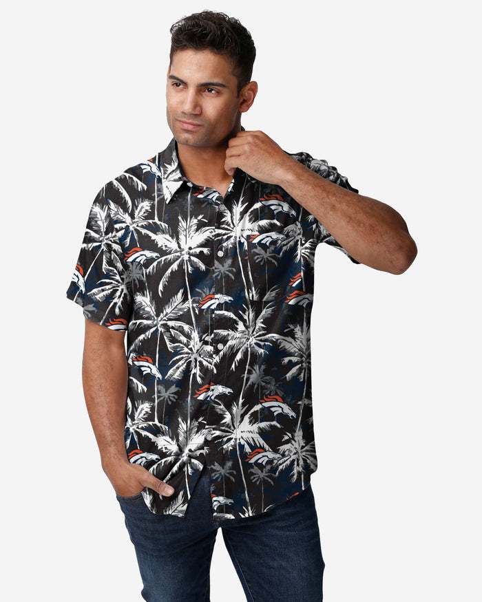 Denver Broncos Black Floral Button Up Shirt FOCO S - FOCO.com