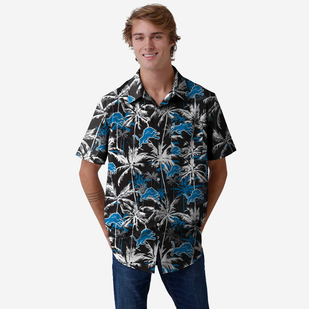 Detroit Lions Black Floral Button Up Shirt FOCO S - FOCO.com