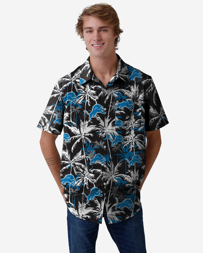 Detroit Lions Black Floral Button Up Shirt FOCO S - FOCO.com